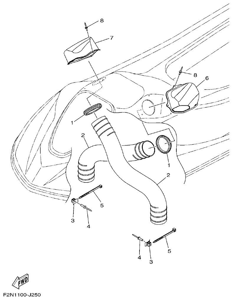 Yamaha F2ML VENTILATION parts diagram